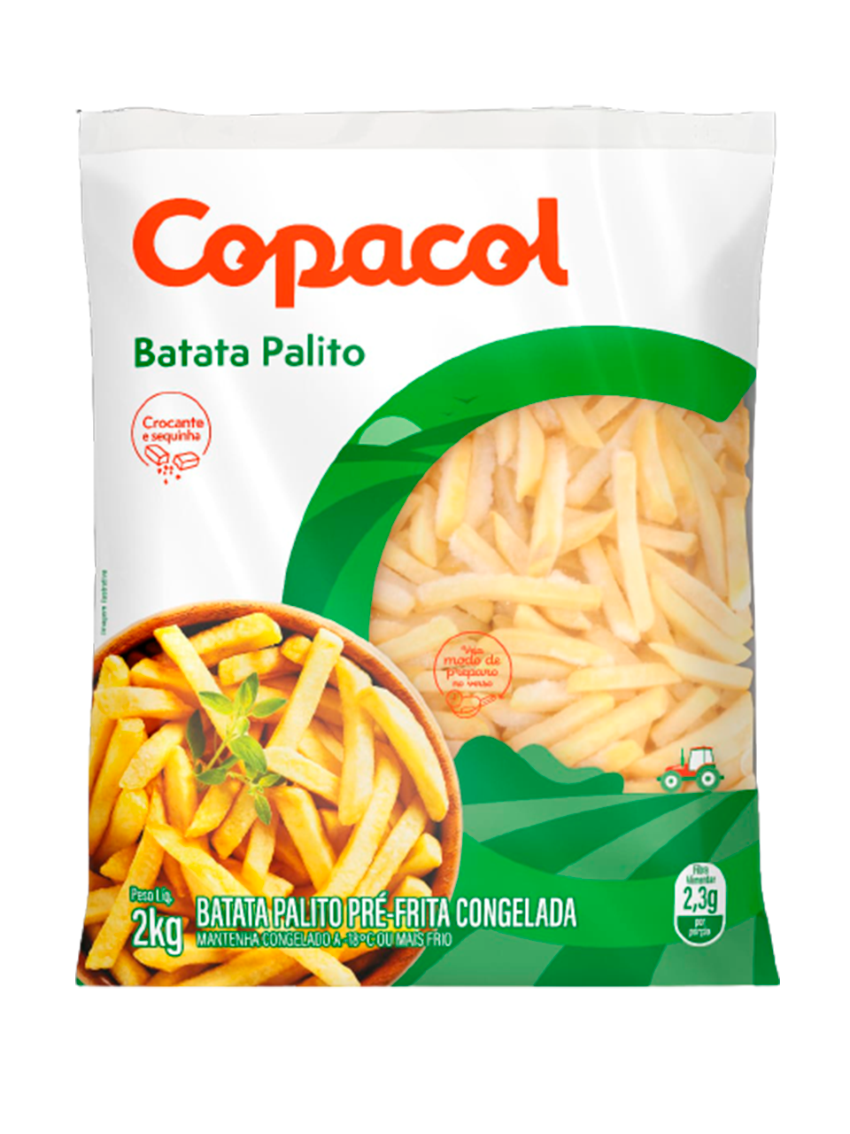 Batata Palito Pré-Frita Congelada copacol Batata Congelada Copacol 2kg - Imagem 1